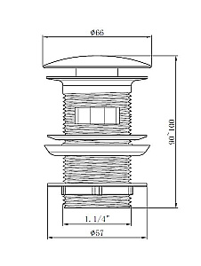 Донный клапан для раковины Cezares CZR-SAT-BORO брашированное золото купить в интернет-магазине сантехники Sanbest