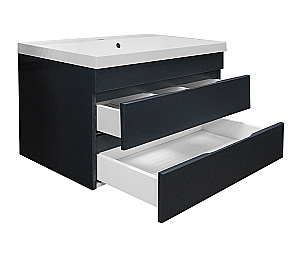 Тумба с раковиной Azario Эстима 80/2 CS00094589 графит для ванной в интернет-магазине Sanbest