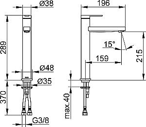 Смеситель для раковины KEUCO IXMO FLAT 59510373100 черный матовый купить в интернет-магазине сантехники Sanbest