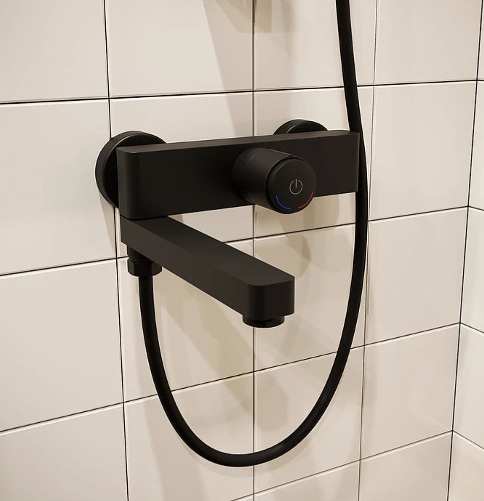 Смеситель для ванны Iddis Slide SLIBLBTi02WA черный матовый купить в интернет-магазине сантехники Sanbest