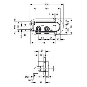 Скрытая часть для настенного смесителя Ideal Standard Simply U A4491NU купить в интернет-магазине сантехники Sanbest