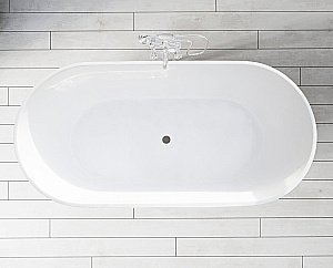 Ванна из искусственного камня Marmo Bagno Палермо 168х80 MB-PL170-80 белая купить в интернет-магазине Sanbest