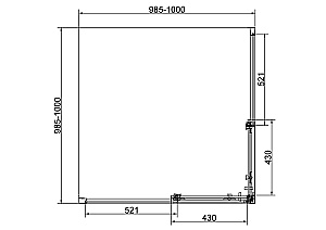 Душевой уголок Vincea Slim 8mm 100х100 VSS-4SL100CLGM стекло прозрачное/профиль вороненая сталь купить в интернет-магазине Sanbest
