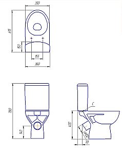 Унитаз Cersanit Parva Clean On 010/011 с бачком, безободковый купить в интернет-магазине Sanbest