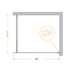 Душевое ограждение BelBagno KRAFT-L-1-110-C-NERO прозрачное/профиль черный купить в интернет-магазине Sanbest