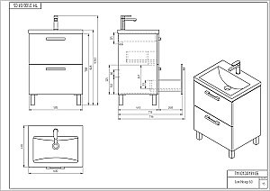 Мебель для ванной Cersanit MELAR 60 со смесителем, белая для ванной в интернет-магазине Sanbest