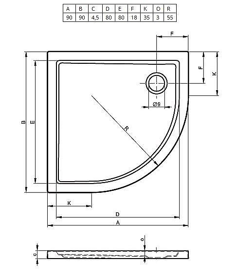 Душевой поддон Riho Zurich 280 90х90 D001022005 белый купить в интернет-магазине Sanbest