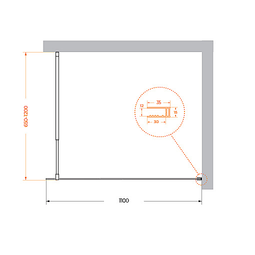 Душевое ограждение BelBagno KRAFT-L-1-110-C-NERO прозрачное/профиль черный купить в интернет-магазине Sanbest