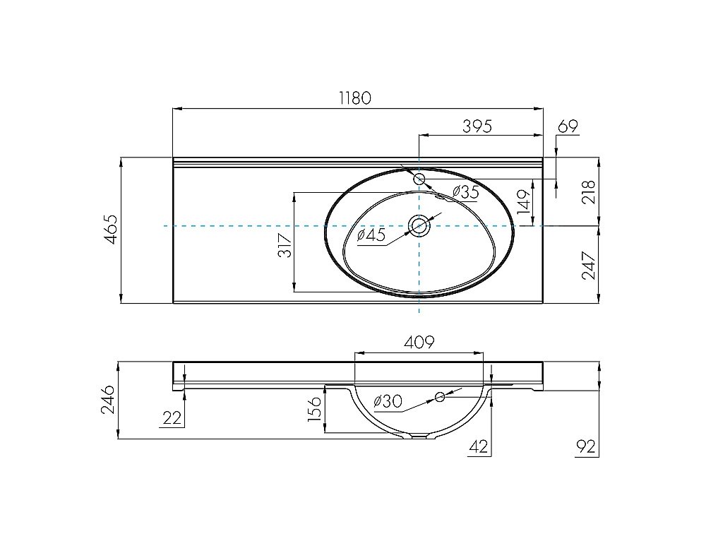 Раковина Акватон Отель 119 1A70093NOT01 белая купить в интернет-магазине Sanbest