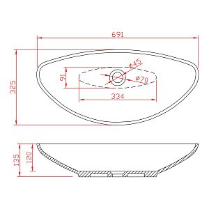 Раковина накладная Montebianco GONDOLA 13042 белая матовая купить в интернет-магазине Sanbest