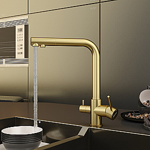 Смеситель для кухни Elghansa 56A5216-MattGold золото матовое купить в интернет-магазине сантехники Sanbest