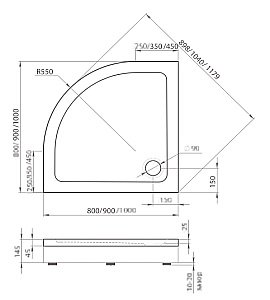 Душевой поддон Good door РАУНД 100x100 купить в интернет-магазине Sanbest