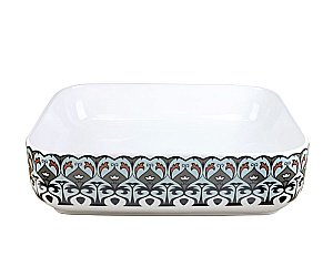 Раковина накладная Bronze de Luxe Nordic 50 2073 белая, с декором купить в интернет-магазине Sanbest