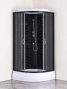 Душевая кабина Loranto CS-6610-25GB 100х100 тонированное стекло/профиль черный купить в интернет-магазине Sanbest