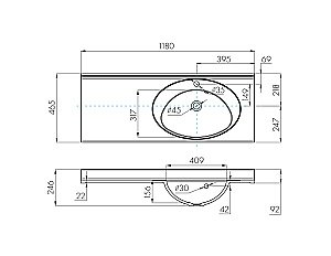 Раковина Акватон Отель 119 1A70093NOT01 белая купить в интернет-магазине Sanbest