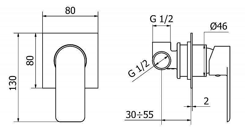 Смеситель  для душа Cezares FURORE-DIM-01-Cr купить в интернет-магазине сантехники Sanbest