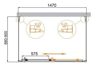 Душевой уголок Cezares Molveno AH-12 150х90 хром матовый купить в интернет-магазине Sanbest