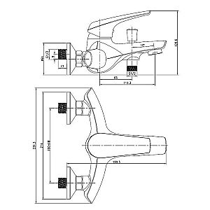 Смеситель для ванны Aquanet Conte SD91381 купить в интернет-магазине сантехники Sanbest