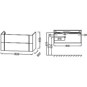 Тумба с раковиной Jacob Delafon NOUVELLE VAGUE 80 EB3030-E16+EXAQ112-Z орех для ванной в интернет-магазине Sanbest