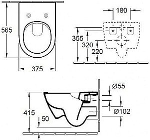 Унитаз подвесной Villeroy&Boch Subway 2.0 5614R0R1 альпийский белый, безободковый купить в интернет-магазине Sanbest