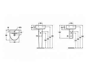 Раковина на пьедестале Ideal Standard Connect 45 E796801 белая купить в интернет-магазине Sanbest