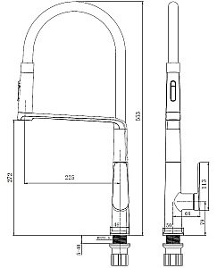 Смеситель для кухни Vincea VKF-118BG брашированное золото купить в интернет-магазине сантехники Sanbest