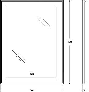 Зеркало BelBagno Kraft SPC-KRAFT-600-800-LED-TCH-WARM сатин в ванную от интернет-магазине сантехники Sanbest