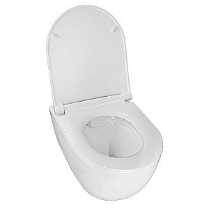 Унитаз подвесной Azario Geno AZ-2196-D белый, безободковый, с крышкой микролифт купить в интернет-магазине Sanbest