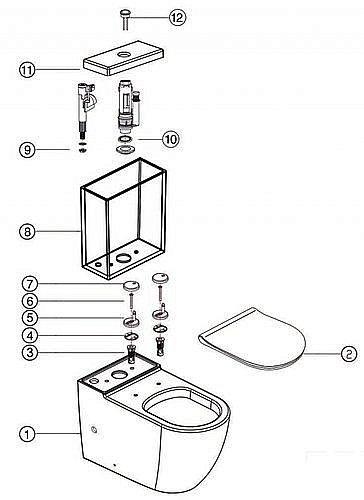 Унитаз-компакт Bravat GINA CX01008UW безободковый, с бачком, с крышкой микролифт купить в интернет-магазине Sanbest