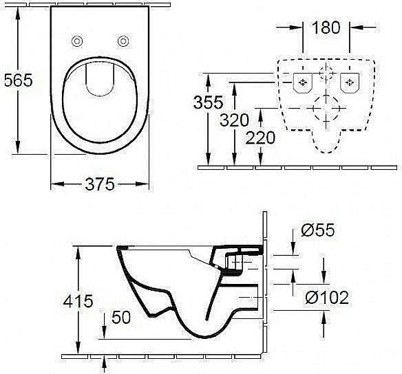Унитаз подвесной Villeroy&Boch Subway 2.0 5614R0R1 альпийский белый, безободковый купить в интернет-магазине Sanbest