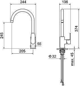 Смеситель для кухни Aquatek Оберон AQ1282CR хром купить в интернет-магазине сантехники Sanbest