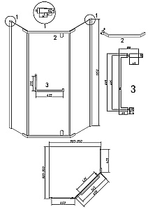 Душевой уголок Grossman Pragma 90х90 302.K33.03.9090.10.02 стекло шиншилла/профиль хром купить в интернет-магазине Sanbest