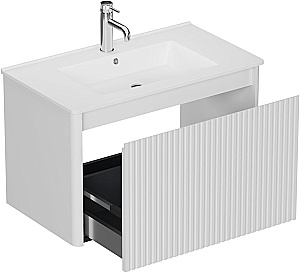 Тумба с раковиной и столешницей Allen Brau Gravity 80 1.370017.WM белая матовая для ванной в интернет-магазине Sanbest