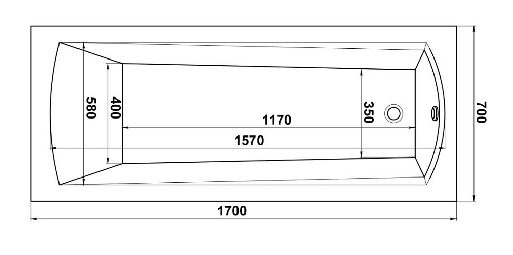 Ванна акриловая BAS Бали 170x70 без каркаса купить в интернет-магазине Sanbest