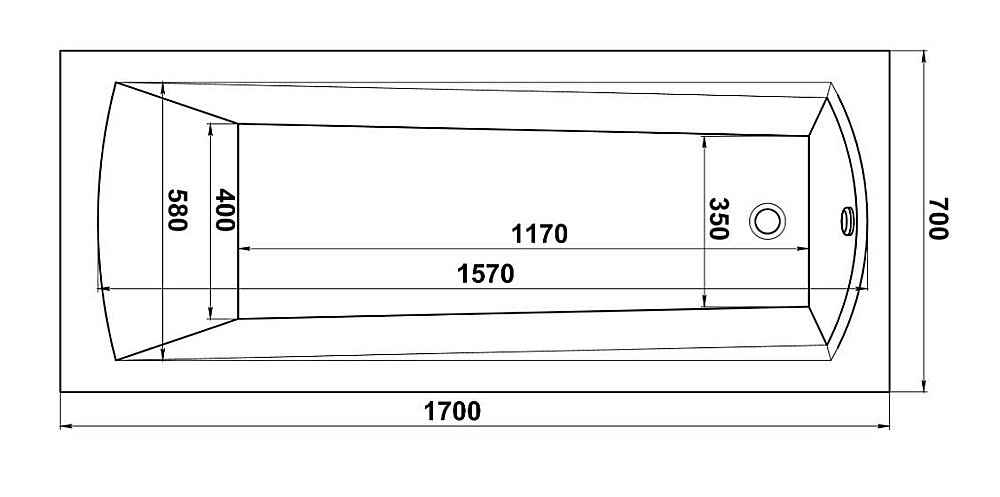 Ванна акриловая BAS Бали 170x70 без каркаса купить в интернет-магазине Sanbest