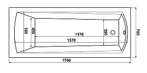 Ванна акриловая BAS Бали 170x70 без каркаса купить в интернет-магазине Sanbest