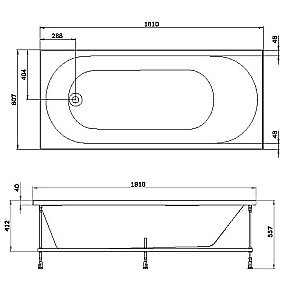 Ванна акриловая AM.PM X-Joy W94A-180-080W-A 180x80 купить в интернет-магазине Sanbest