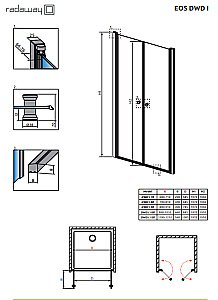 Душевая дверь Radaway Eos DWD I 120 137773-01-01 стекло прозрачное/профиль хром купить в интернет-магазине Sanbest