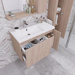 Тумба с раковиной Grossman Юнит 80 кадена вуд для ванной в интернет-магазине Sanbest