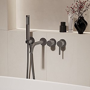 Смеситель для ванны Vincea Villa VTFW-1VL1GM вороненая сталь купить в интернет-магазине сантехники Sanbest