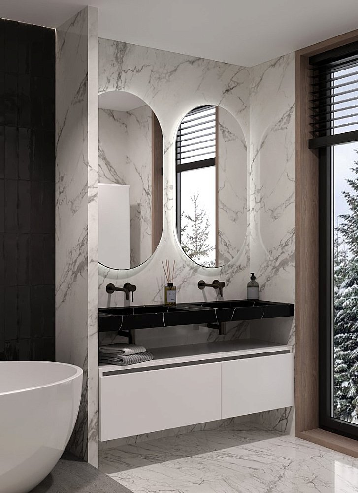 Тумба с раковиной Armadi Art Flat 80 белый глянец для ванной в интернет-магазине Sanbest