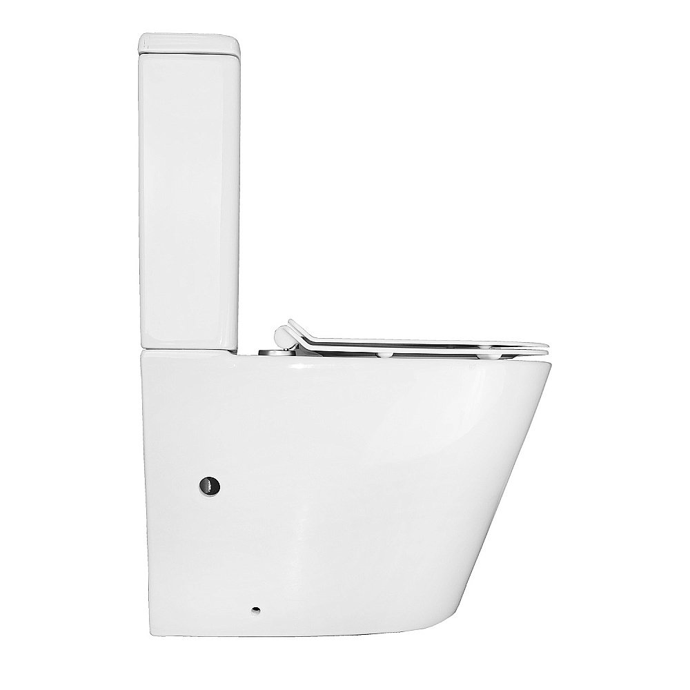 Унитаз напольный Azario Vetro AZ-2149 белый безободковый, с бачком, с крышкой микролифт купить в интернет-магазине Sanbest