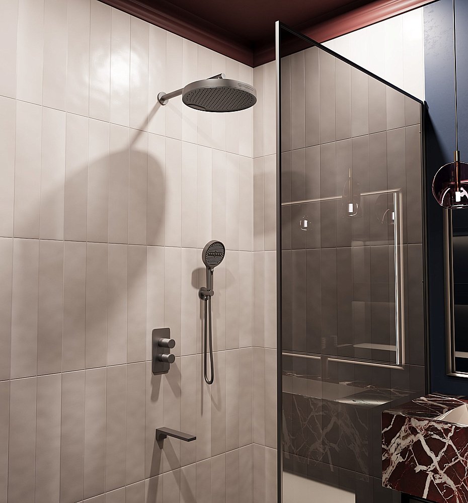 Душевая система Vincea Domus VSFW-5DM1GM вороненая сталь купить в интернет-магазине сантехники Sanbest