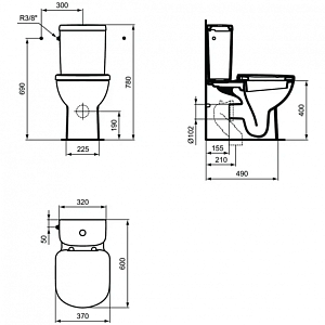 Унитаз напольный Ideal Standard Tempo-IS T328101 с бачком T427301 белый купить в интернет-магазине Sanbest