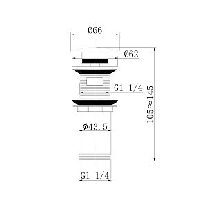 Донный клапан ABBER Bequem AF0010 купить в интернет-магазине сантехники Sanbest