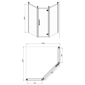 Душевой уголок Azario ONTARIO 100х100 AZ-NBB3231 стекло прозрачное/профиль золото купить в интернет-магазине Sanbest