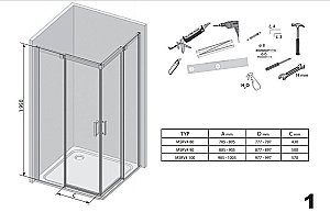 Душевой уголок Ravak Matrix 1WV44C00Z1 80x80 профиль блестящий/прозрачное стекло купить в интернет-магазине Sanbest