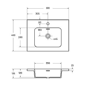 Тумба с раковиной Cezares Tiffany 60 Bianco opaco для ванной в интернет-магазине Sanbest