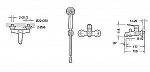 Смеситель для ванны Bravat EMERALDA F6135147CP-B-RUS купить в интернет-магазине сантехники Sanbest