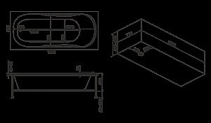 Ванна акриловая BAS Ибица 150x70 с каркасом купить в интернет-магазине Sanbest